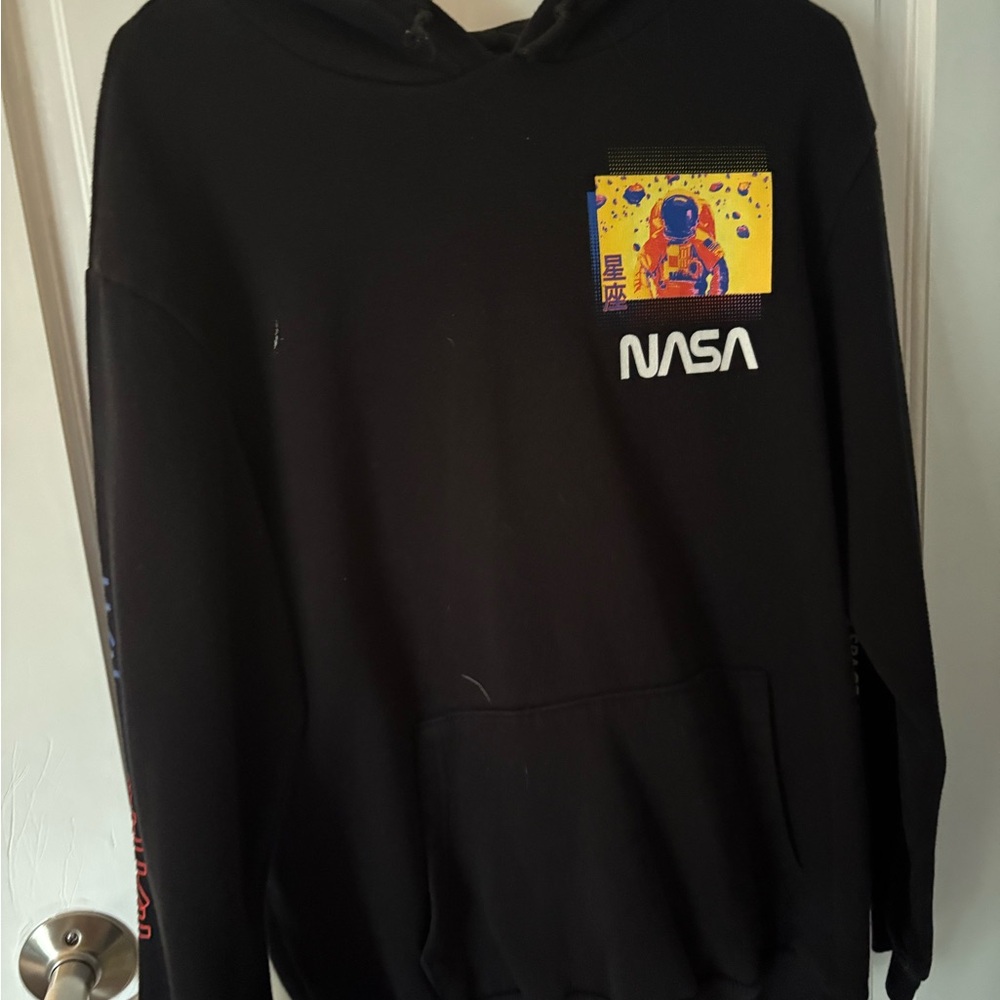 Hyper Space Black Hoodie with Graphic Patch